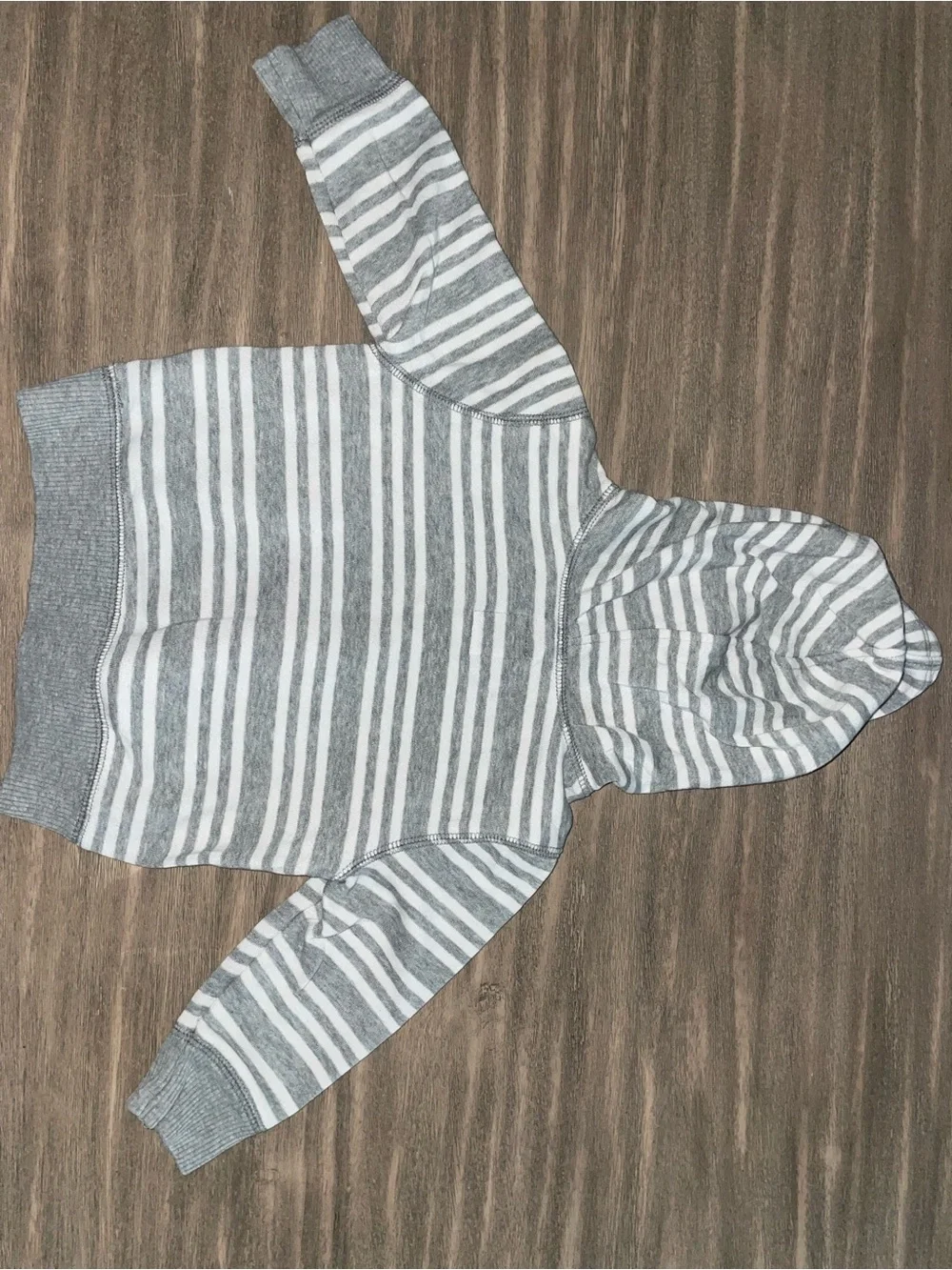 Old Navy Kids Hooded Pullover - Gray & White Stripes